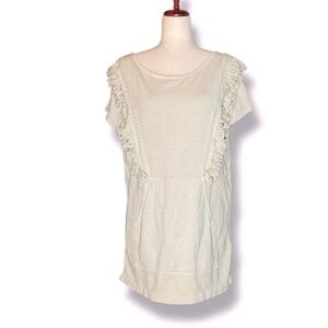 Prairie Underground Natural Fringe Trim Convertible Tunic Size Medium